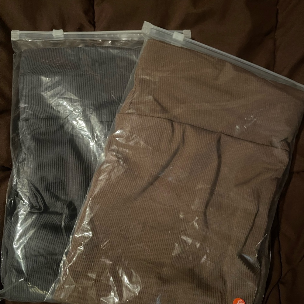 SHEIN Gray and Brown Leggings